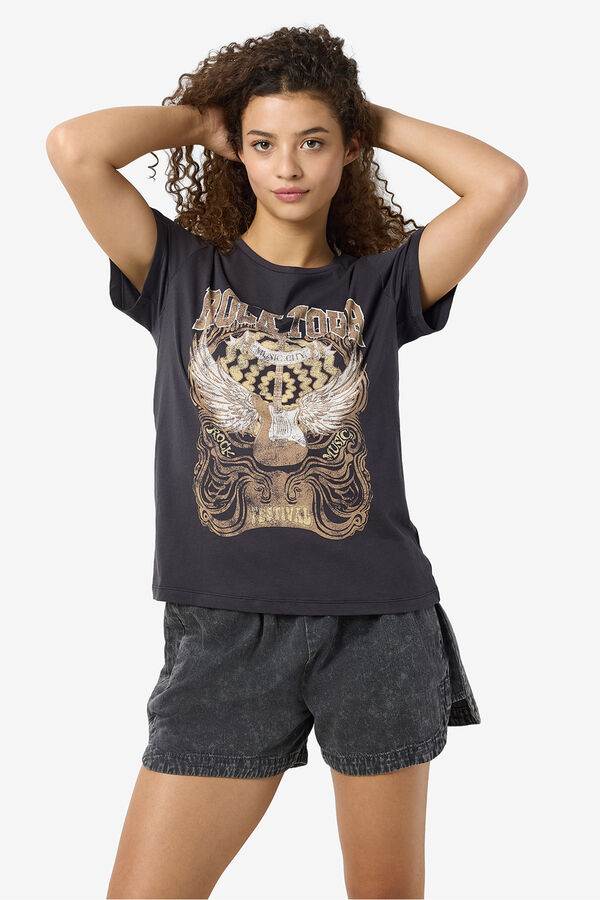 Noisy May Camiseta Regular Manga Corta gris