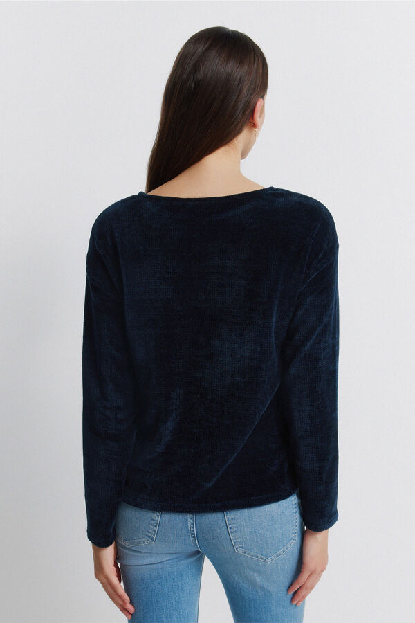 Springfield T-shirt cravejada de chenille azul