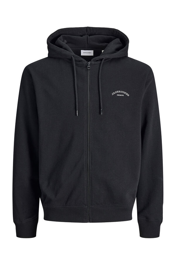 Jack & Jones PLUS Sudadera b&aacute;sica cremallera negro