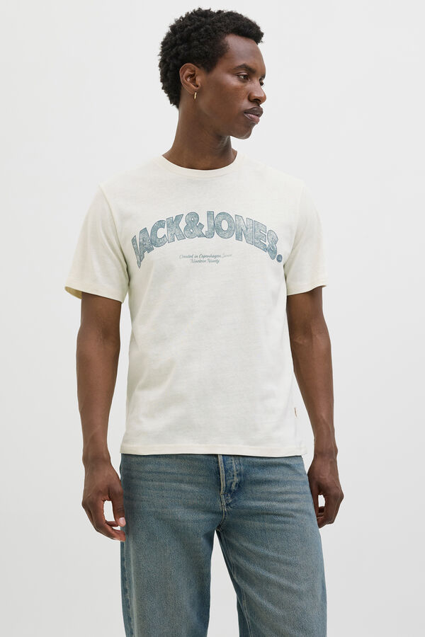 Jack & Jones Camiseta regular fit estampada blanco