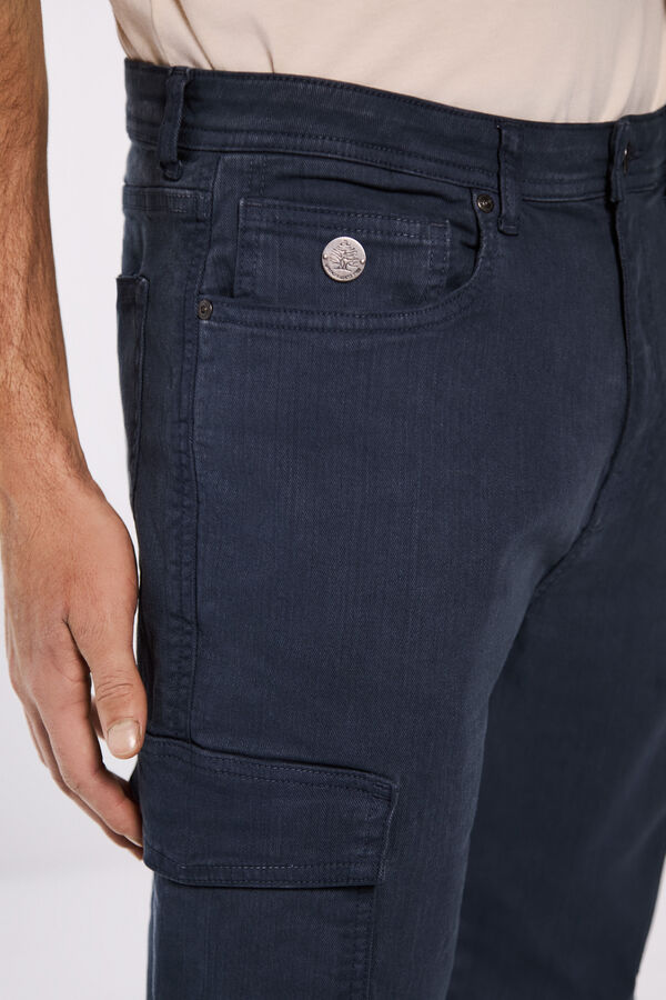 Springfield Pantal&oacute;n cargo lavado slim fit azul