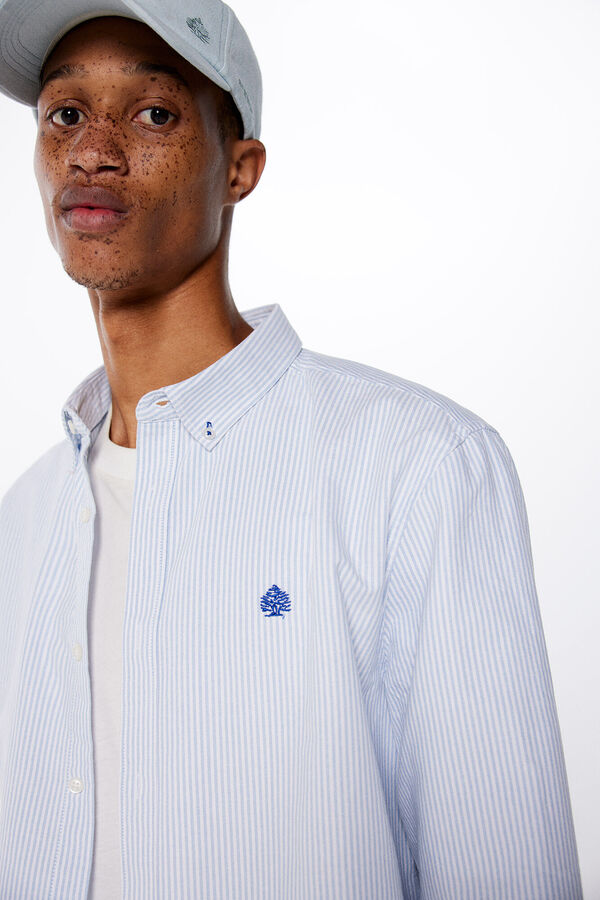 Springfield Camisa polo oxford riscas azul