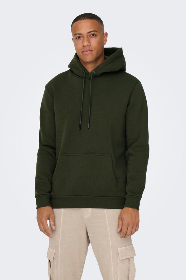 Only & Sons Sweatshirt felpada com capuz verde