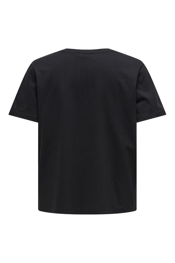 JDY Camiseta manga corta bordada negro