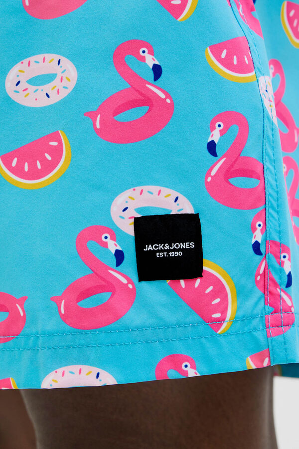 Jack & Jones PLUS Maiô estampado PLUS azul