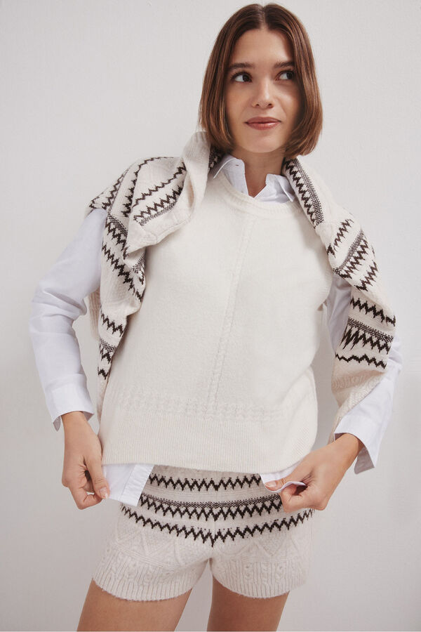 Springfield Shorts de malha jacquard castanho