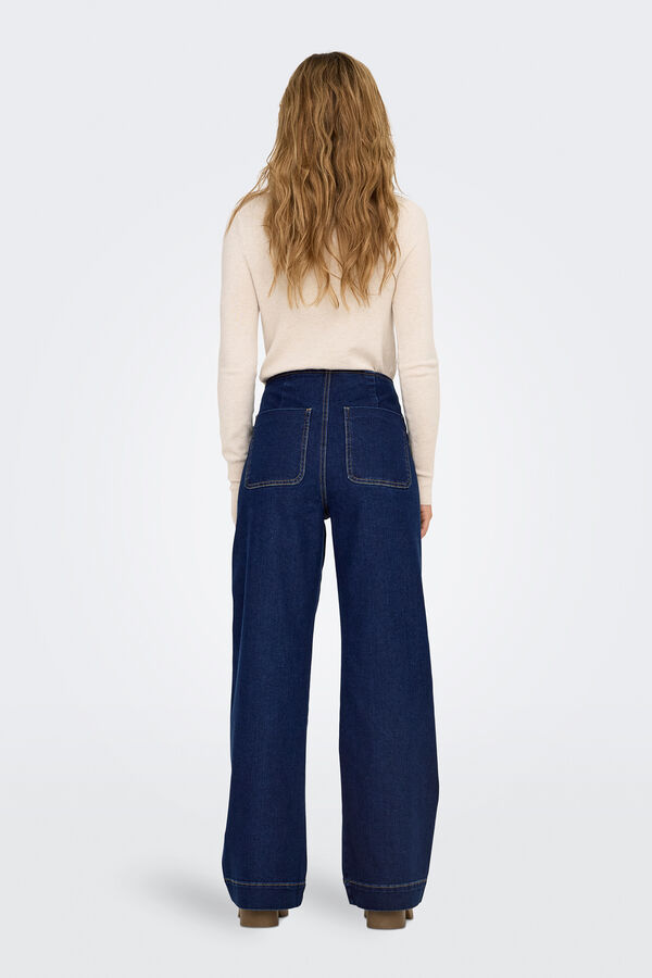 Only Jeans Wide Leg bolsillos azul