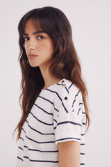 Springfield Camiseta rayas botones hombro blanco