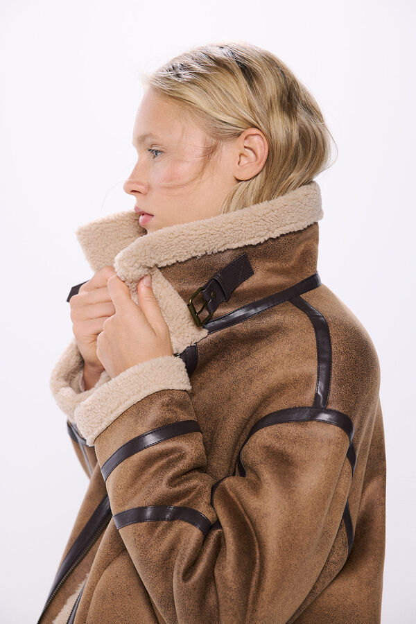 Springfield Cazadora doble faz contraste marr&oacute;n