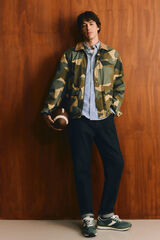 Springfield Parka camuflaje cuello contraste kaki
