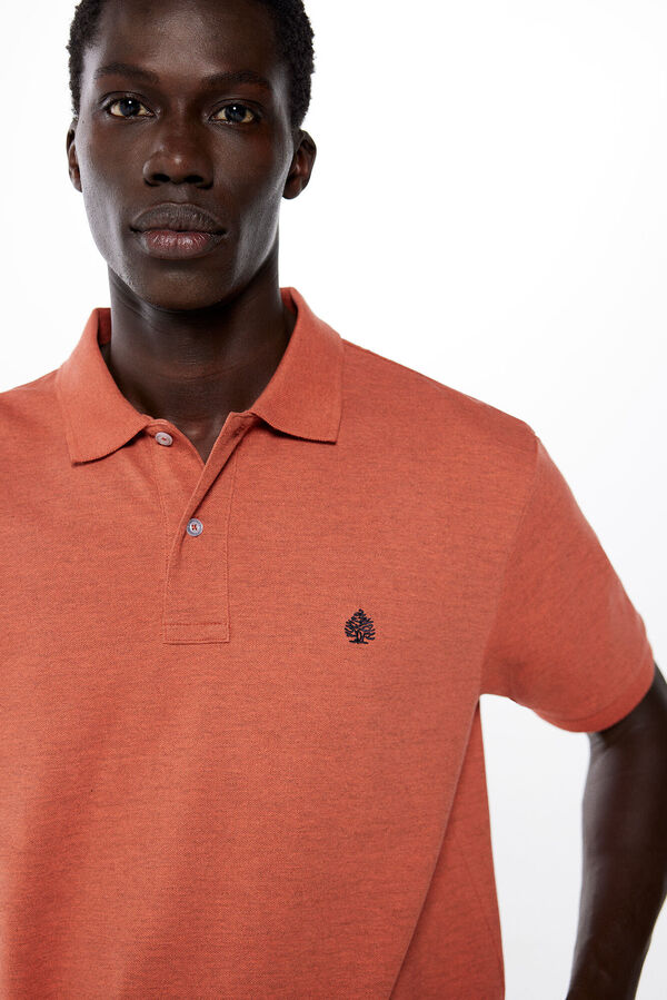 Springfield Polo piqu&eacute; tejido fantas&iacute;a naranja