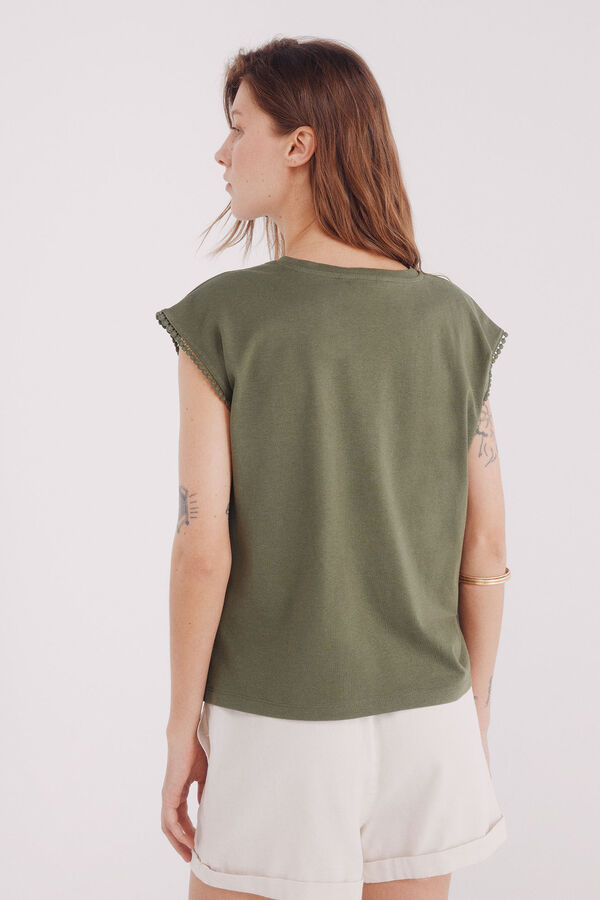 Springfield Camiseta gráfica étnica verde