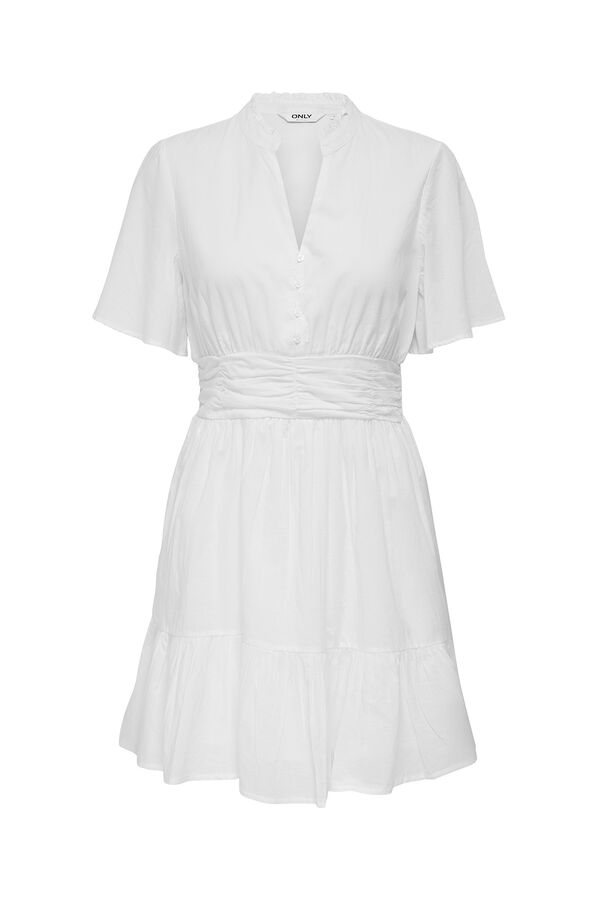 Only Vestido curto com folhos branco