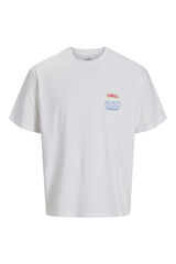 Jack & Jones Camiseta loose fit marfil