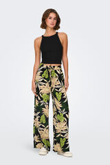 JDY Pantal&oacute;n ancho estampado negro