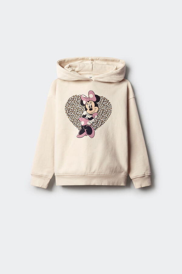 Springfield Kids Sudadera con cpaucha Minnie leopardo ni&ntilde;a blanco