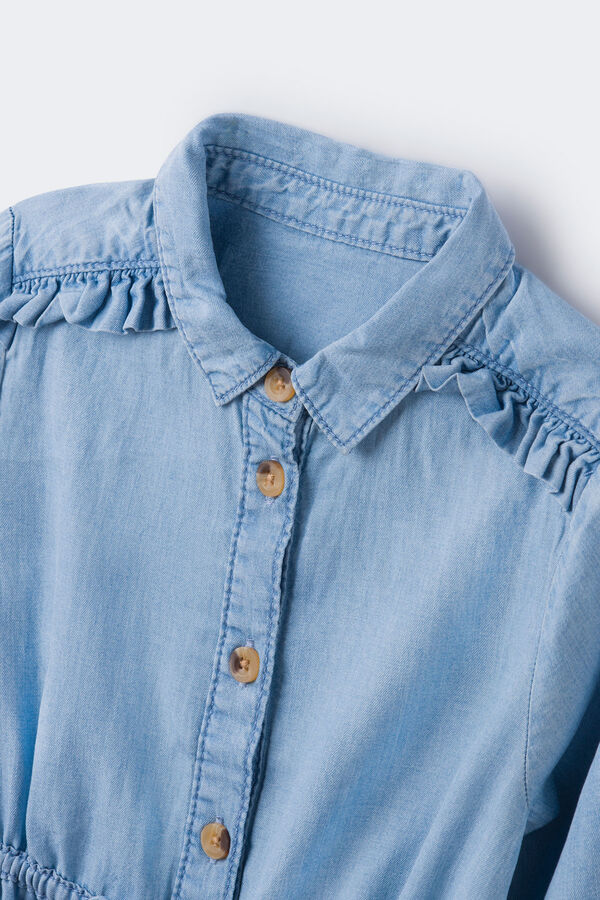 Springfield Kids Vestido denim menina azul