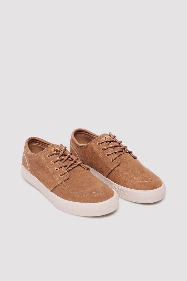 Springfield Zapatilla piel casual beige