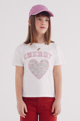 Springfield Kids T-shirt cereja de menina branco