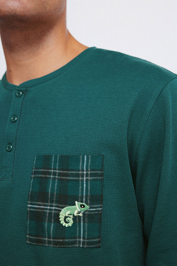 Springfield Pijama largo pantal&oacute;n cuadros verde