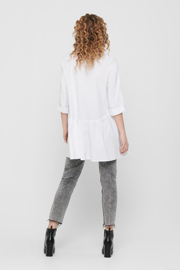 Only Vestido curto camiseiro branco