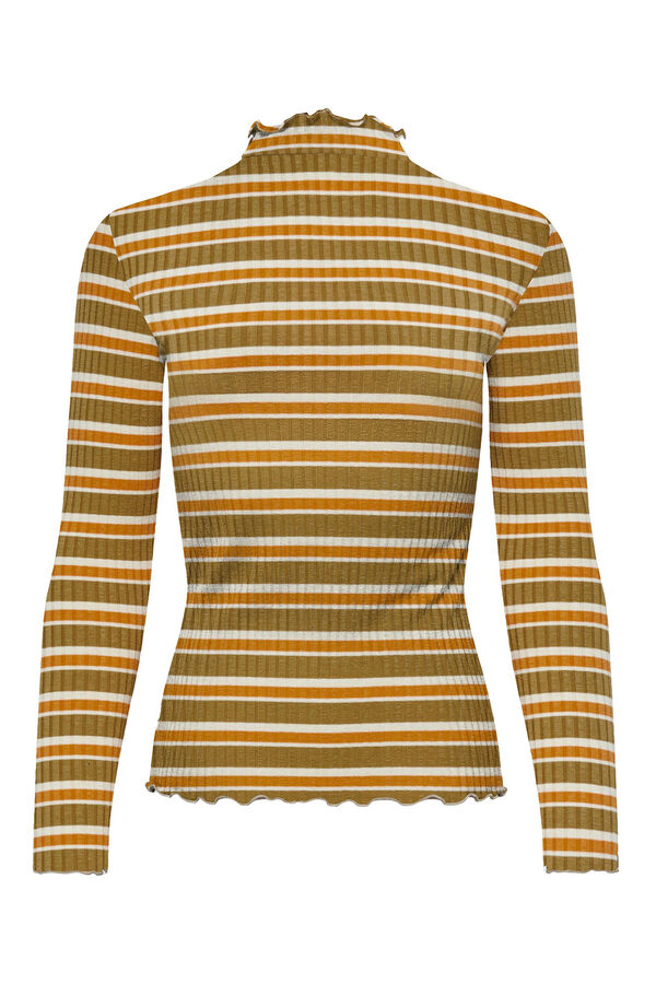 JDY Top manga larga canalé verde