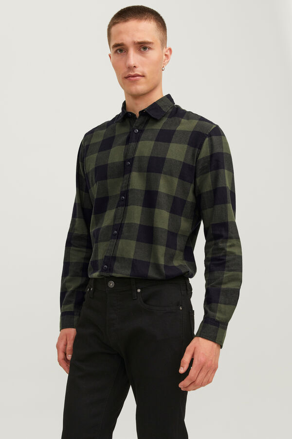 Jack & Jones Camisa regular fit cuadros verde