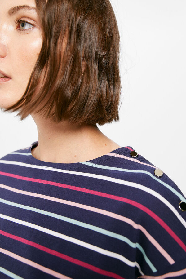 Springfield Camiseta Rayas Botones Hombro azul