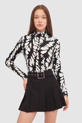 Inside Falda Mini Tablas Con Cintur&oacute;n negro