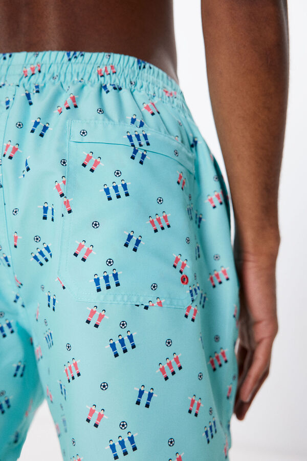 Springfield Ba&ntilde;ador estampado futbol&iacute;n turquesa