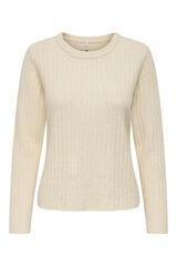 Only Jersey acanalado cuello redondo gris