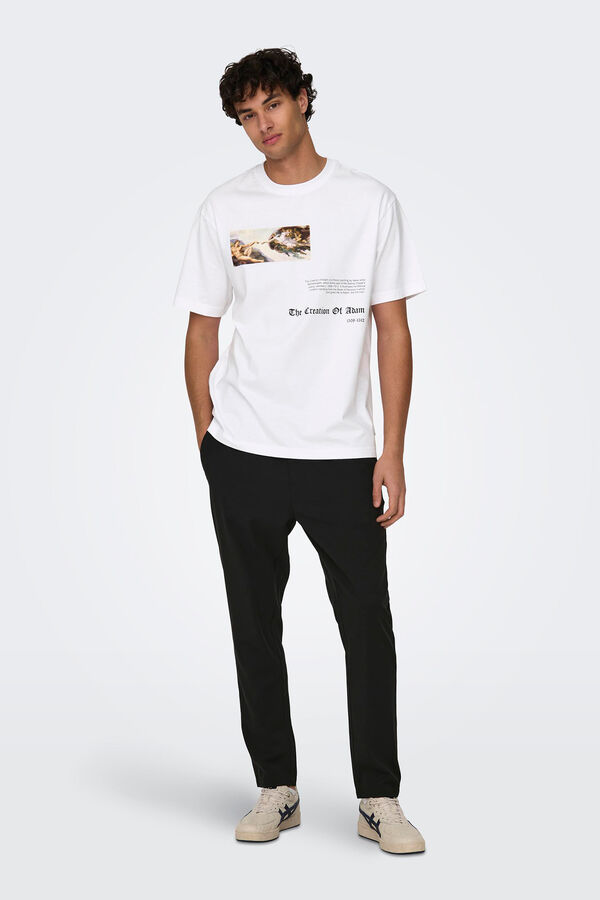 Only & Sons Cal&ccedil;as fluidas bainha ajustada preto