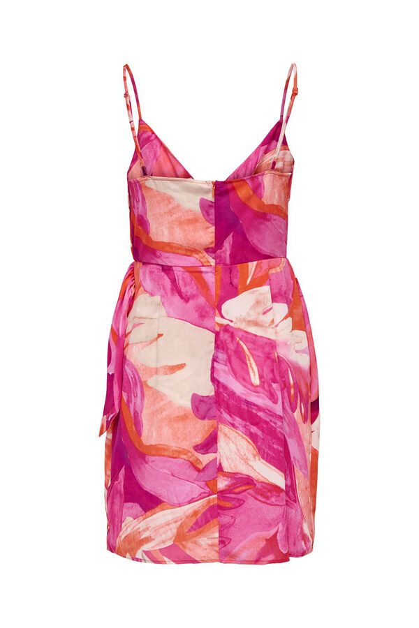 Only Vestido detalle lazo con lino rosa