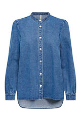 Only Camisa vaquera con cuello mao azul