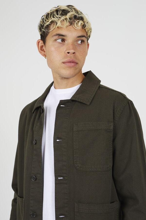 Brave Soul Sobrecamisa con botones kaki