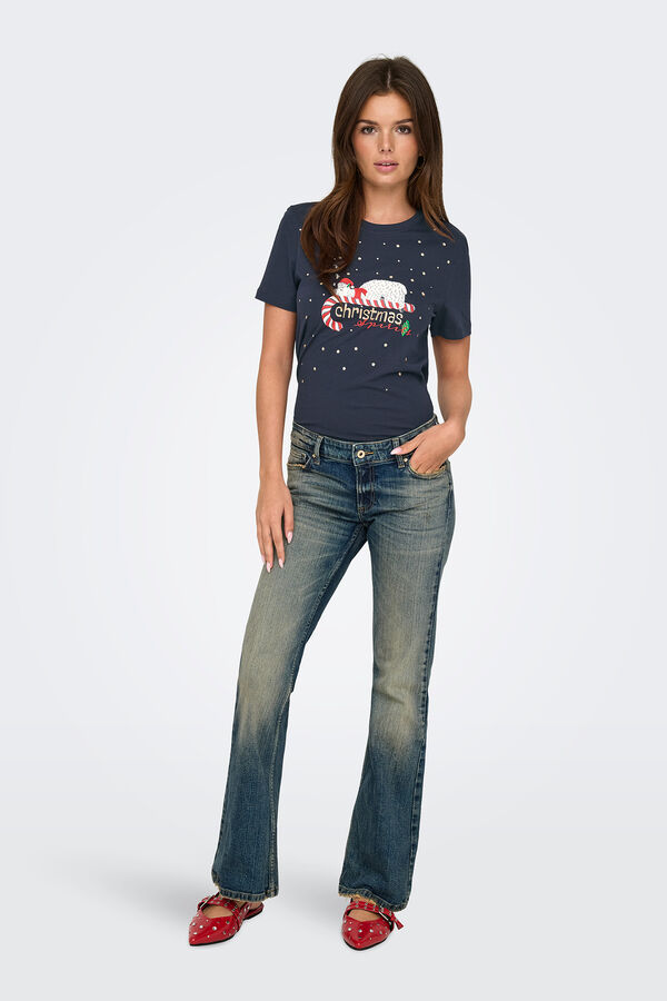 Only Camiseta de Natal azul