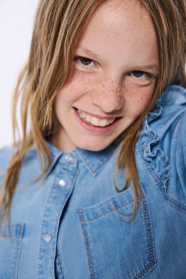 Springfield Kids Vestido denim menina azul