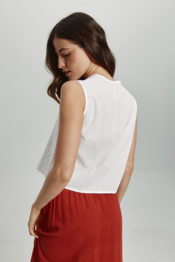 Only Chaleco de vestir troquelado blanco