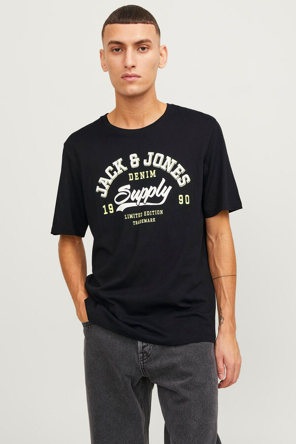 Jack & Jones T-shirt fit padr&atilde;o preto