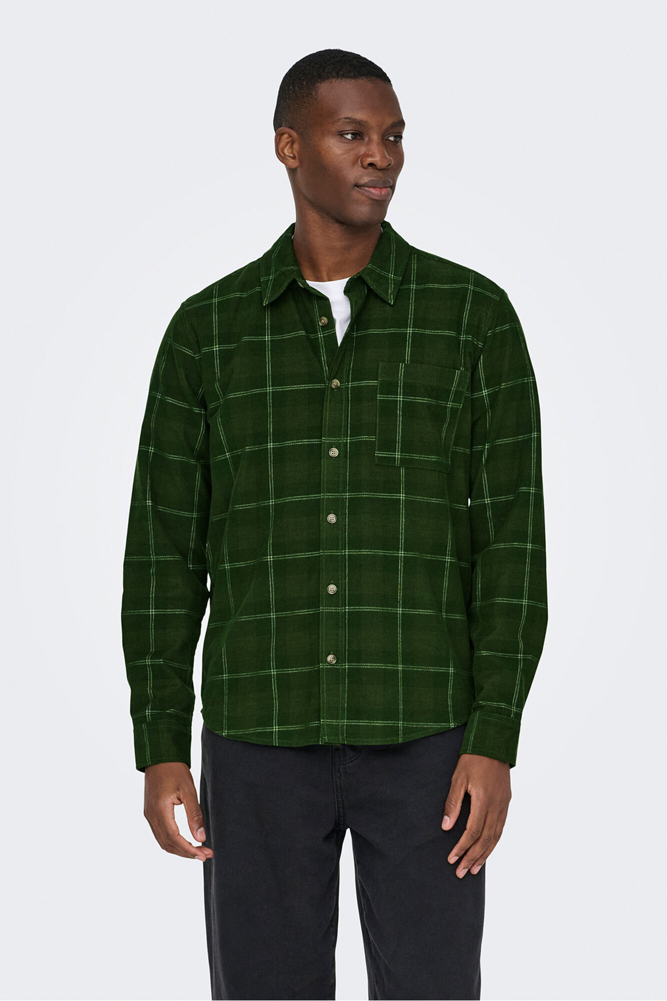 Only & Sons Camisa manga larga pana