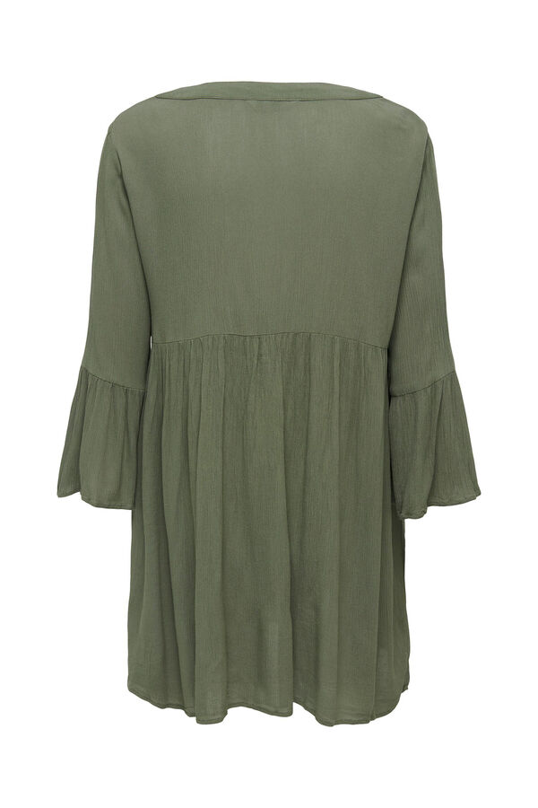 Only Vestido fluido manga média verde