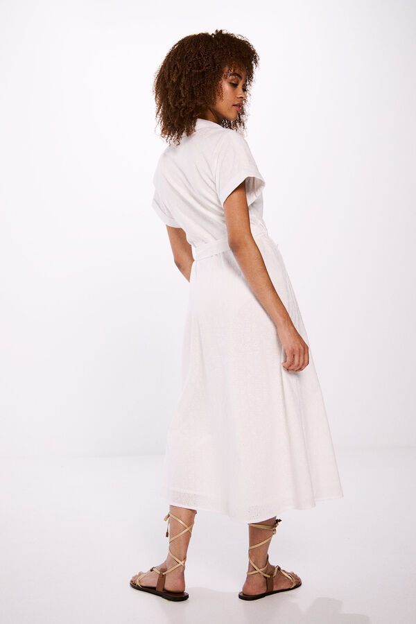 Springfield Vestido camiseiro schiffly branco
