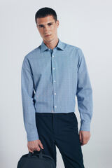 Springfield Camisa popel&iacute;n cuadros azul