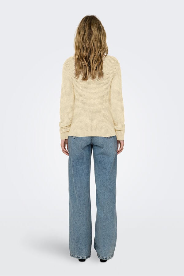 JDY Jersey cuello pico blanco