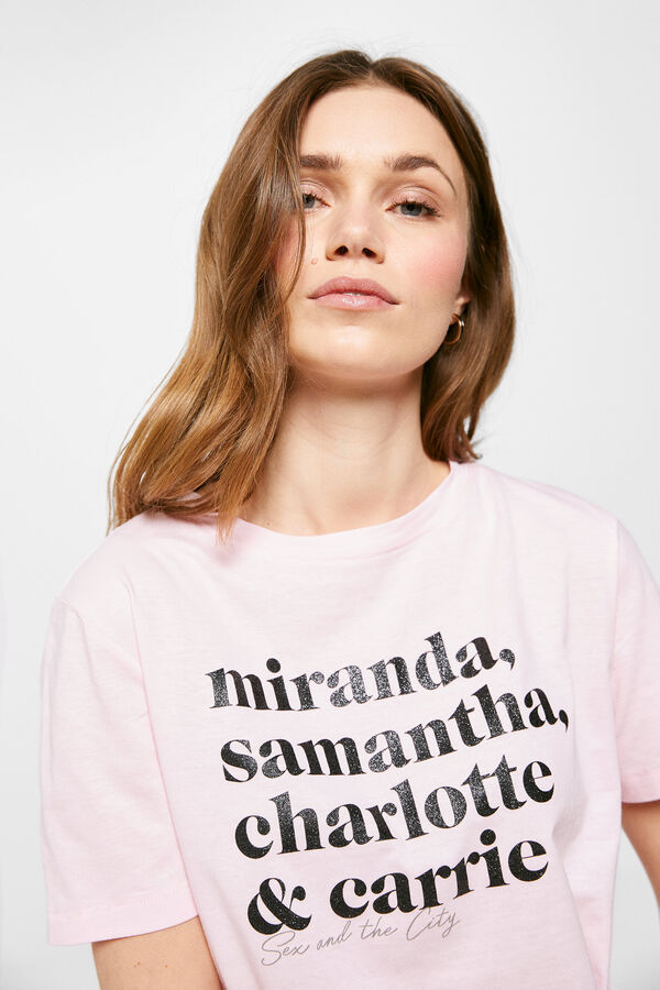 Springfield Camiseta Nombres Sex and the City rosa