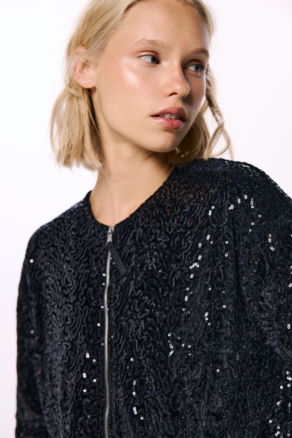 Springfield Bomber lentejuelas negro