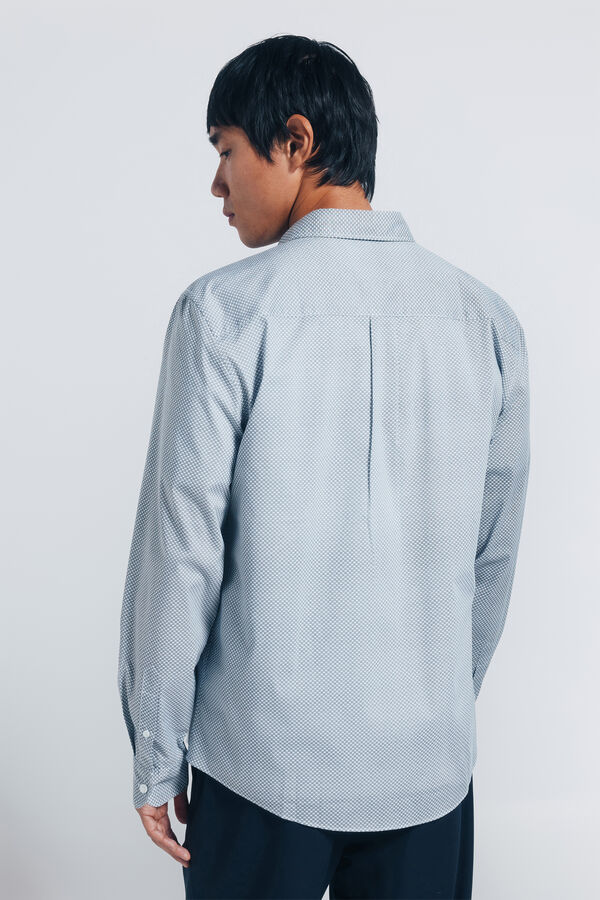 Springfield Camisa popel&iacute;n micro estampado blanco