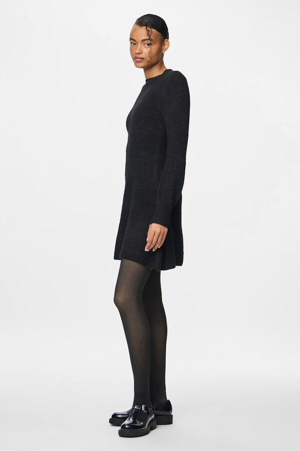 Pieces Vestido curto de malha com punhos preto