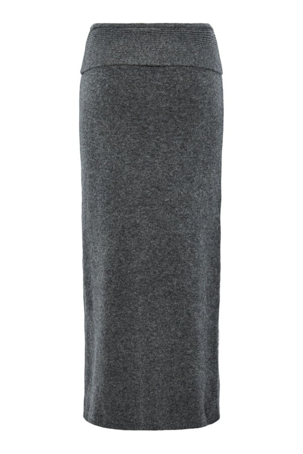 Pieces Falda larga con dobladillo gris