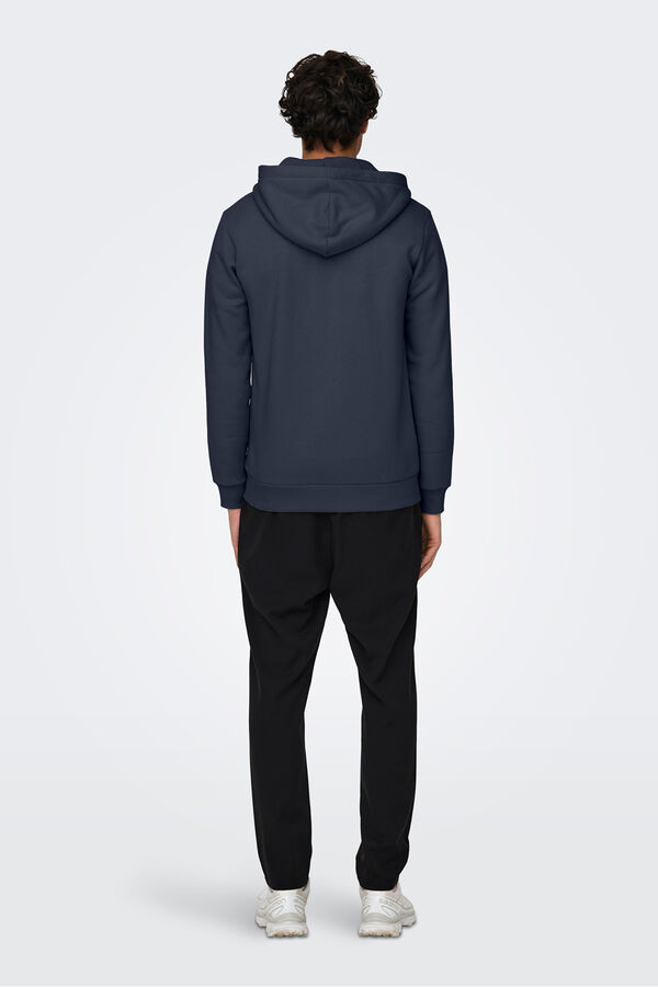 Only & Sons Sweatshirt com fecho-&eacute;clair azul
